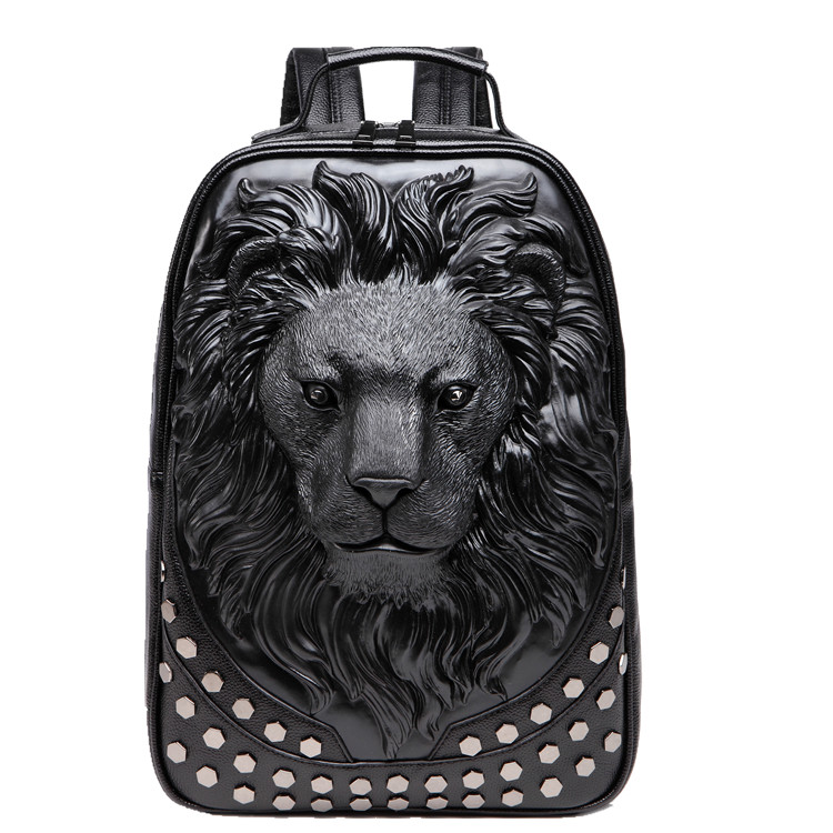 Embroidery Gothic - Mochila con cabeza de león en