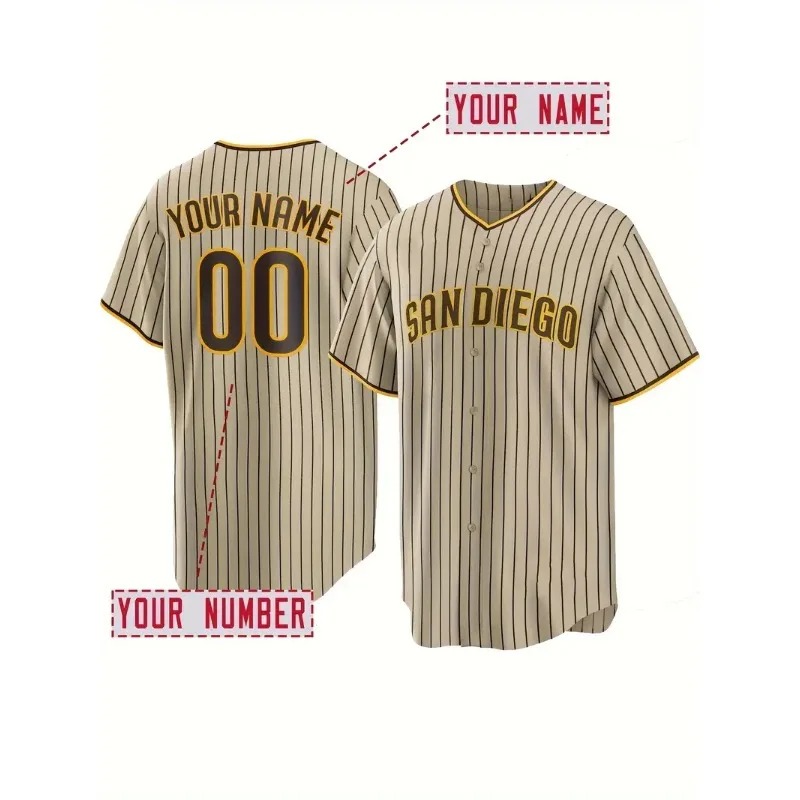 Embroidery Men Shirt - Camiseta de béisbol bordada con nombre