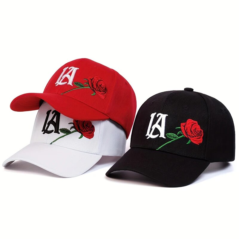 Embroidery Roses - Gorras de béisbol unisex con bordado