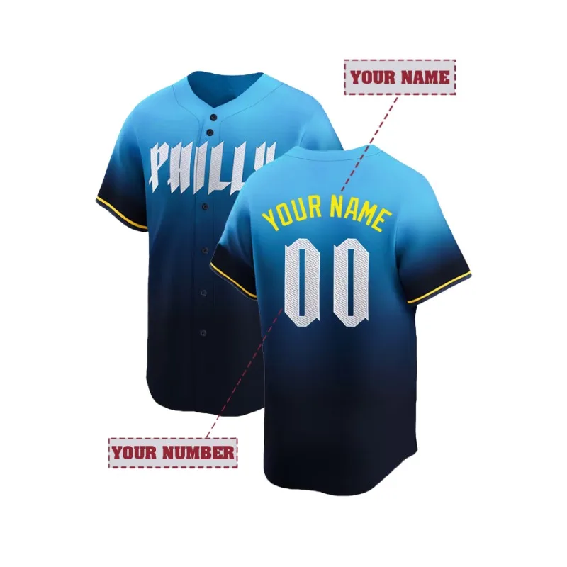 Embroidery Men Shirt - Camiseta de béisbol bordada con nombre
