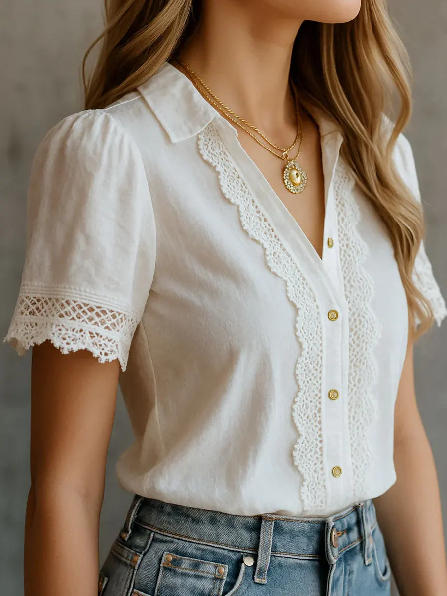 Embroidery On Shirt - Elegantes Camisas de Mujer, Casuales, de