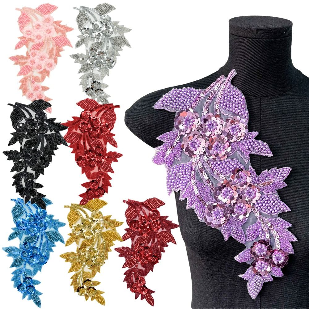 Embroidery Patches - Parches de Flores 3D con Lentejuelas,