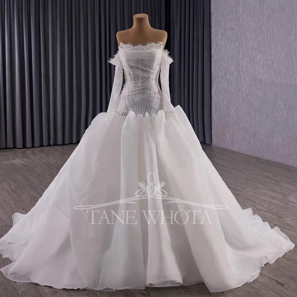 Embroidery Organza - Vestidos Novias Boda sin tirantes de