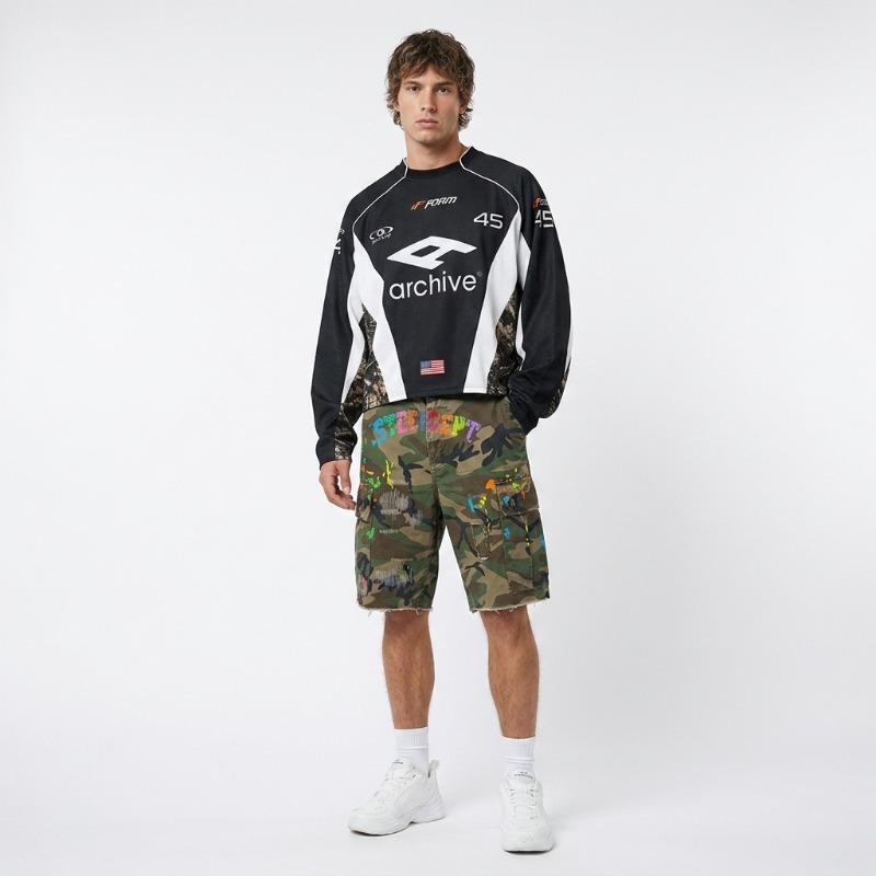 Embroidery Men Shirt - Conjunto de ropa urbana Hip Hop