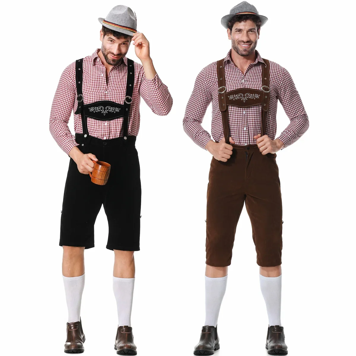 Embroidery Men Shirt - Alemania Munich tradicional Oktoberfest carnaval ropa
