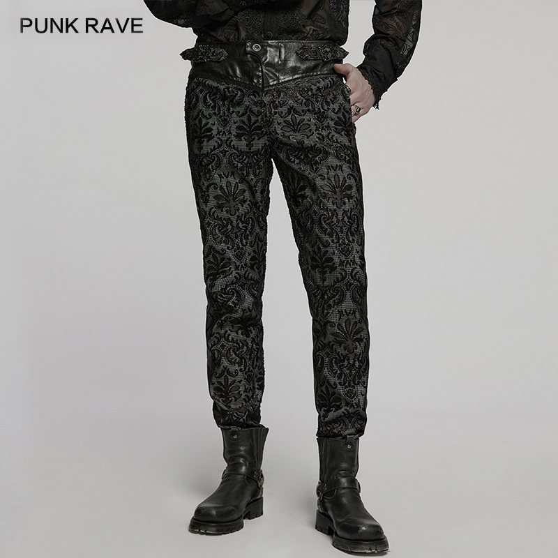 Embroidery Gothic - PUNK RAVE Pantalones de traje bordados