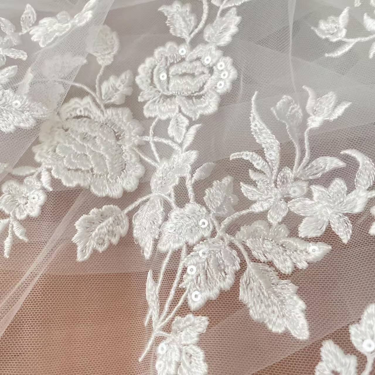 Embroidery Abaya - Tela de encaje bordado francés, hermosa