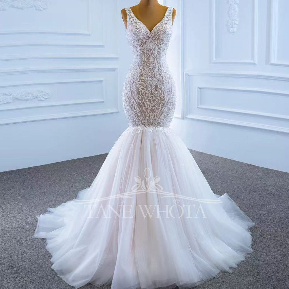 Embroidery Organza - Vestido de novia Civil con tirantes