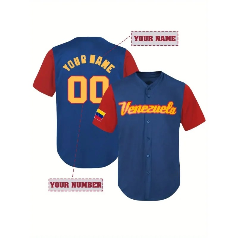 Camiseta de béisbol Venezuela  - Embroidery On Shirt reseña y precio
