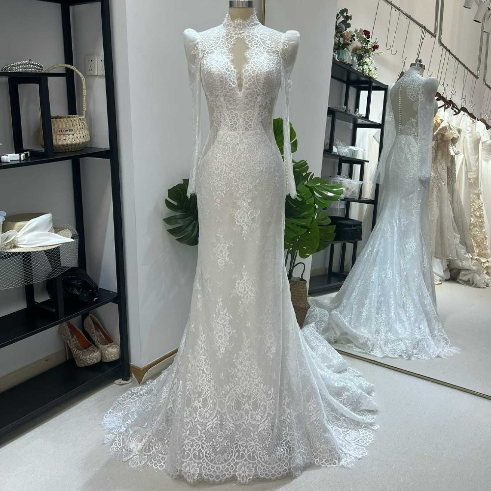 Vestido de Novia de Manga Larg - Embroidery Organza reseña y precio