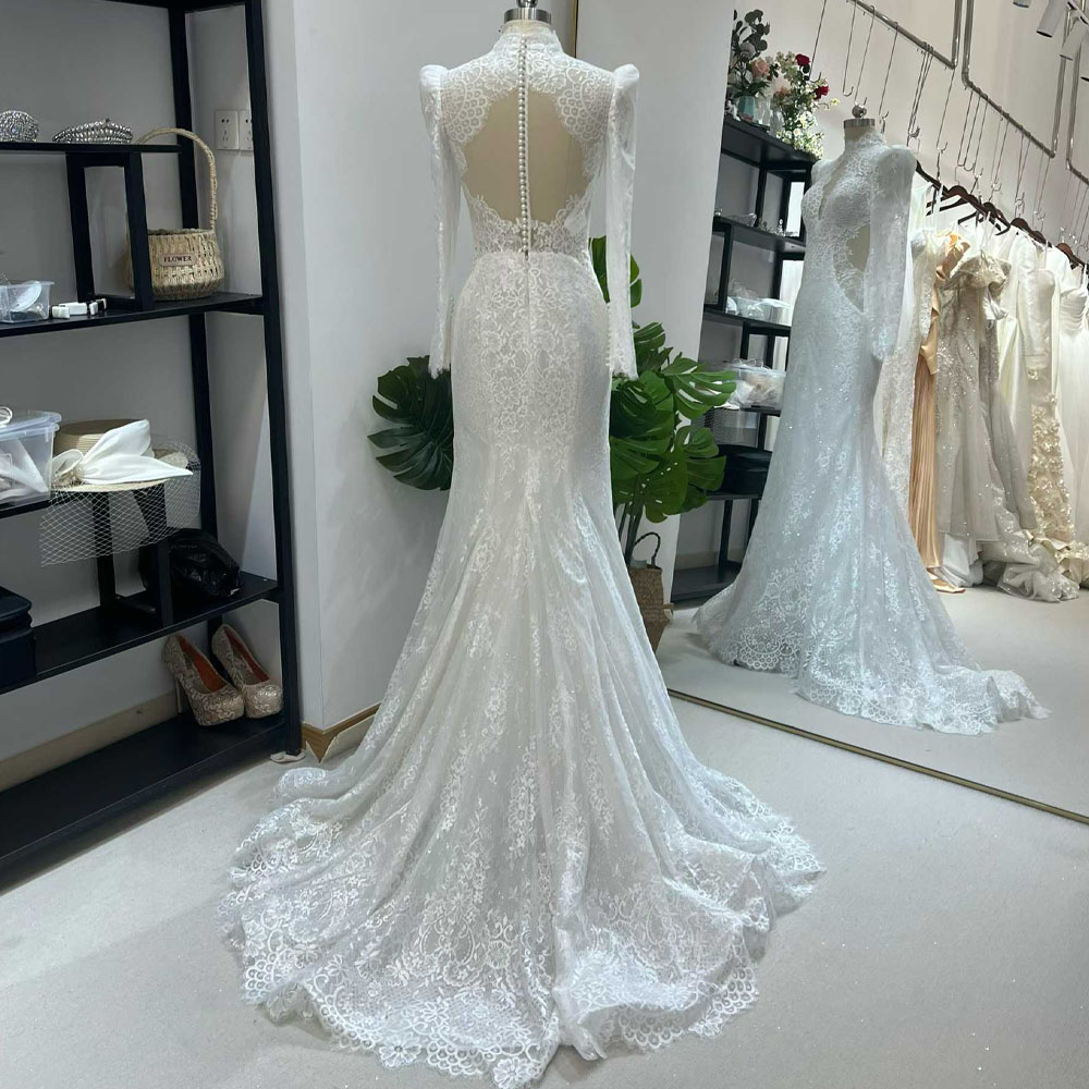 Vestido de Novia de Manga Larg - Embroidery Organza reseña y precio