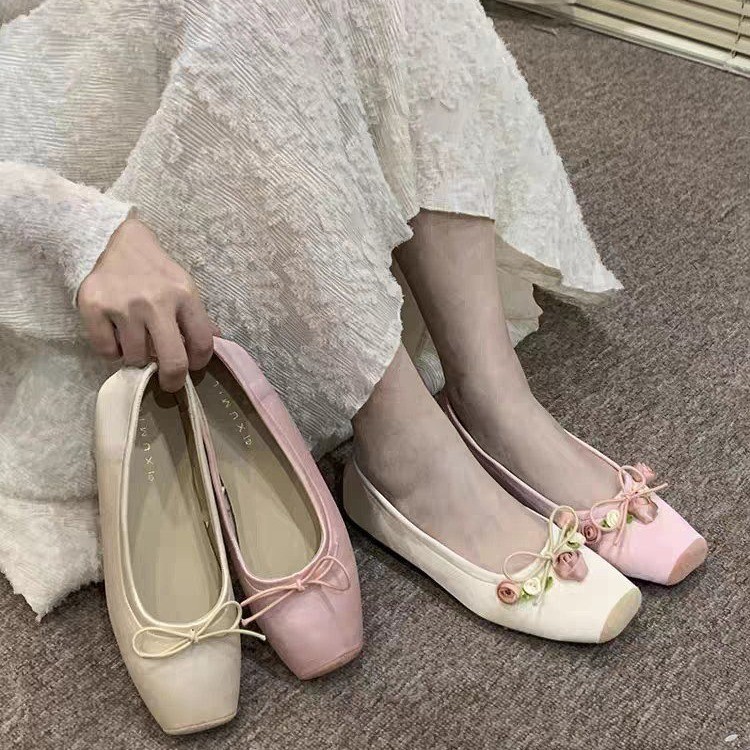 Zapatos planos con lazo para m - Embroidery Lace reseña y precio