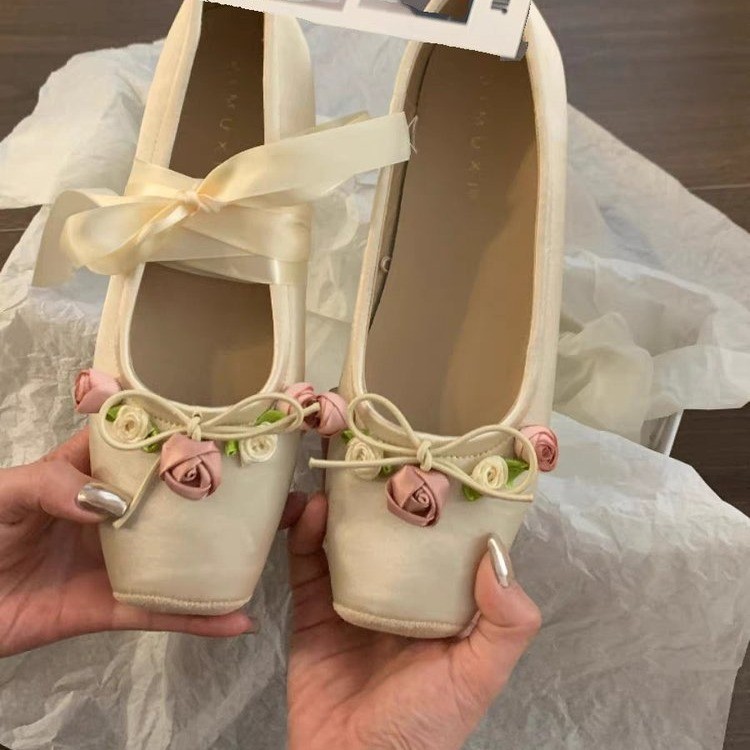 Zapatos planos con lazo para m - Embroidery Lace reseña y precio