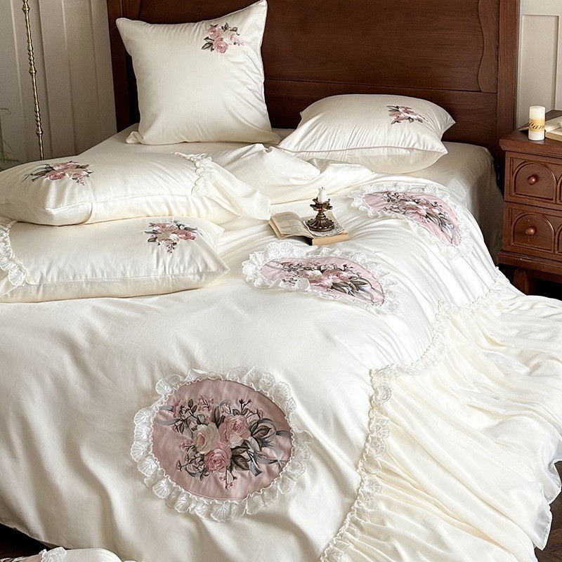 Juego de Ropa de Cama de Cuatr - Embroidery Lace reseña y precio