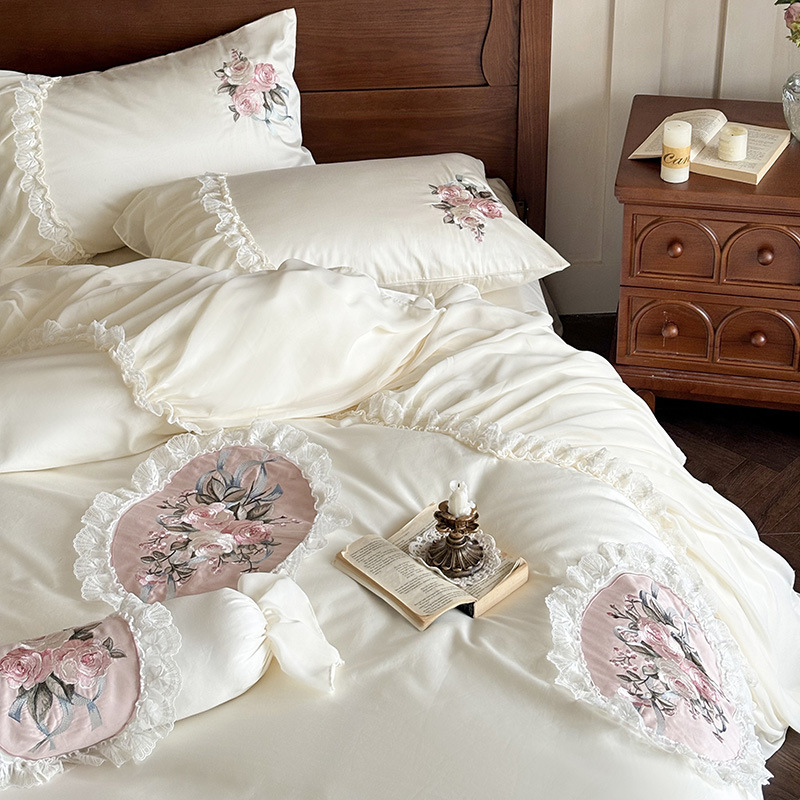 Juego de Ropa de Cama de Cuatr - Embroidery Lace reseña y precio