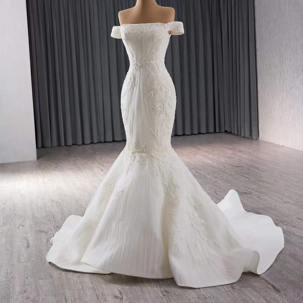 Vestido de boda sin tirantes c - Embroidery Organza reseña y precio