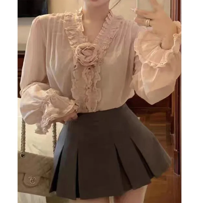 Camisa de manga larga con bord - Embroidery Roses reseña y precio