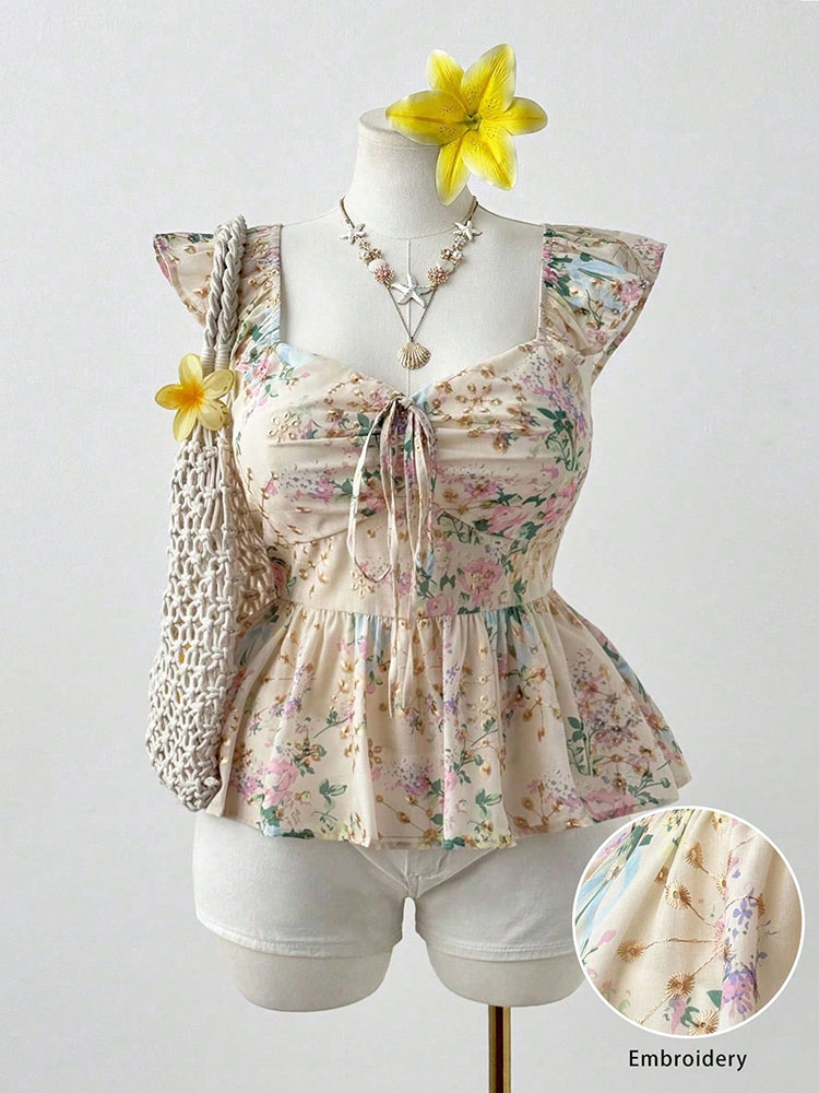 Nuevo Top Corto con Bordado Fl - Embroidery Vest reseña y precio