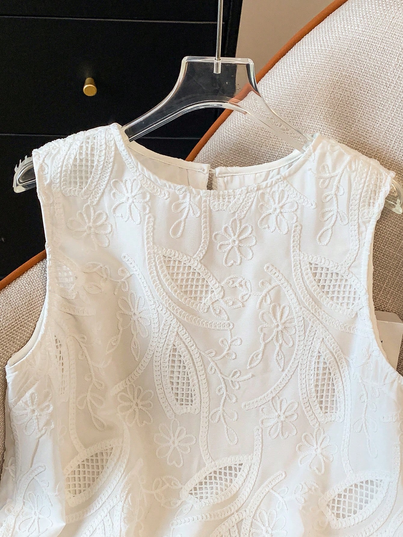 Blusa sin mangas con encaje y  - Embroidery Vest reseña y precio