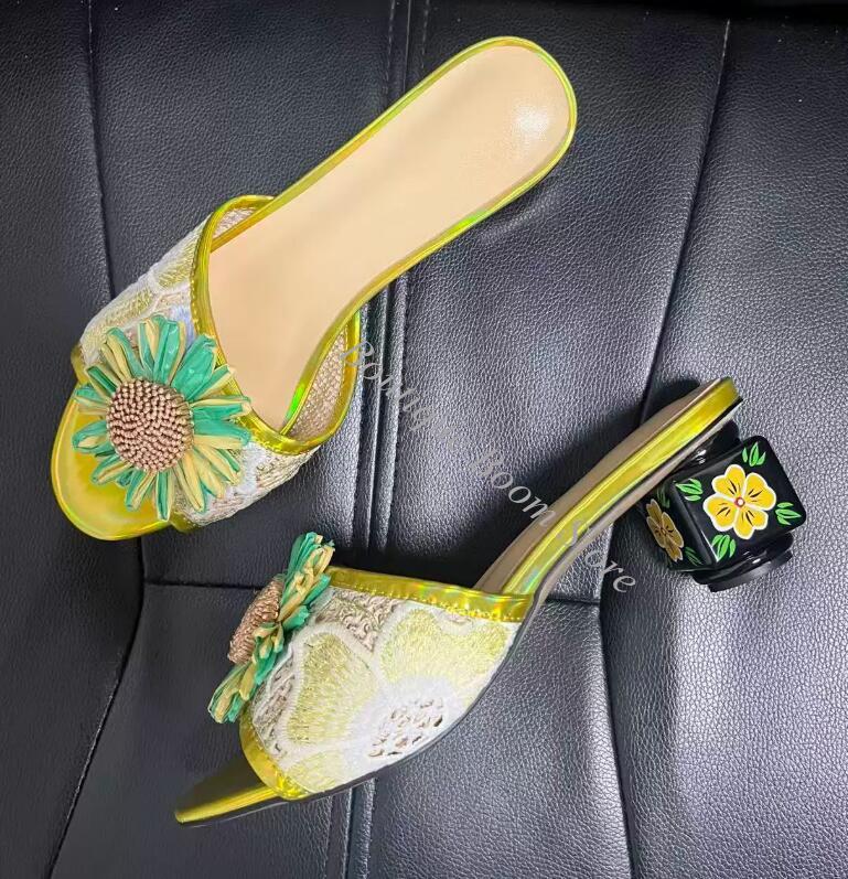 Sandalias de tacón alto de 6 c - Embroidery Lace reseña y precio