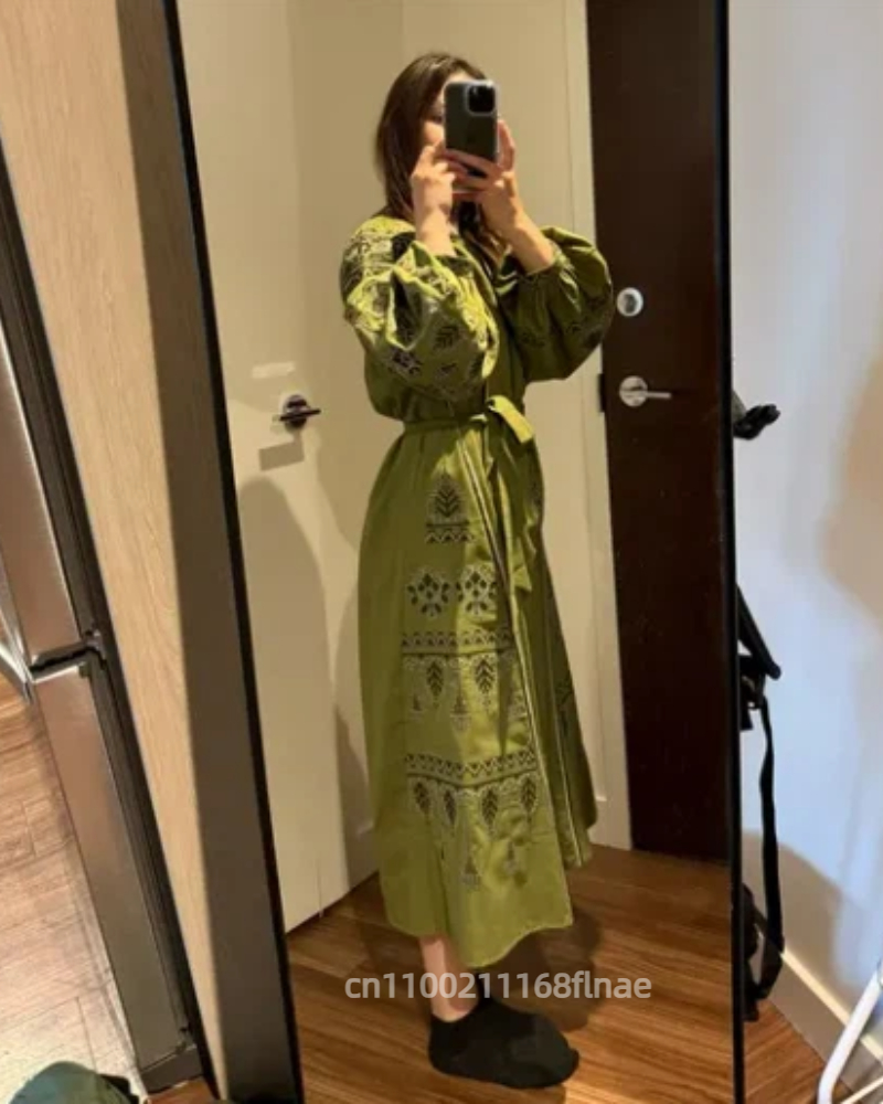 Vestido de estilo étnico retro - Embroidery Abaya reseña y precio