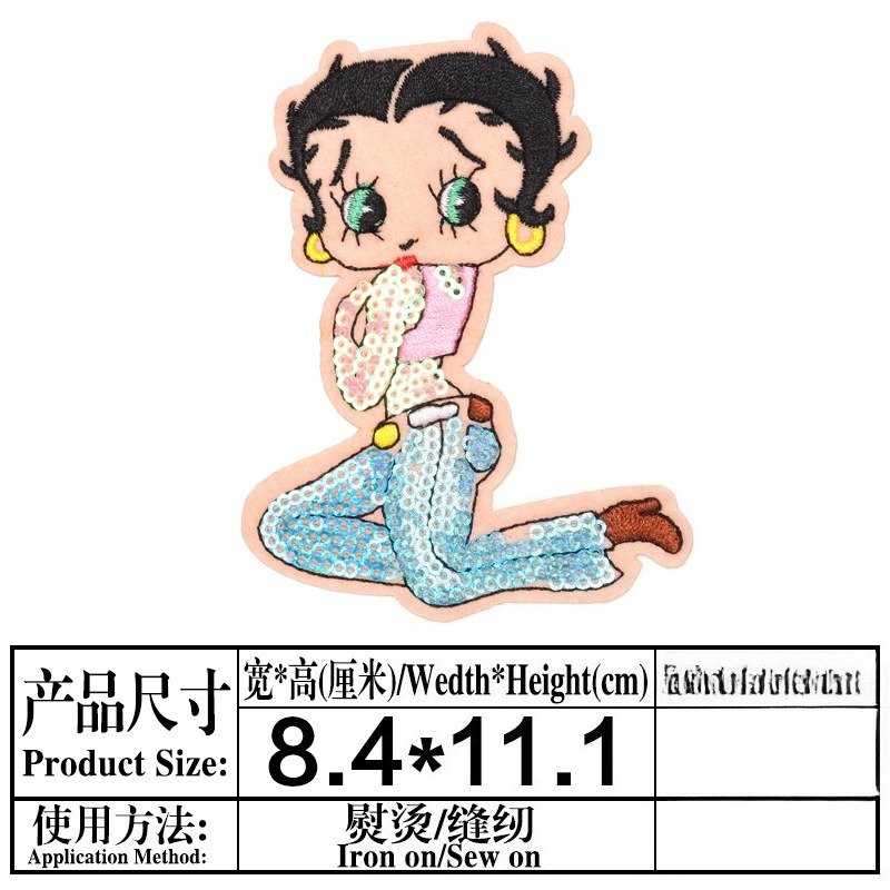 Parche de Betty Boop con estam - Embroidery Patches reseña y precio