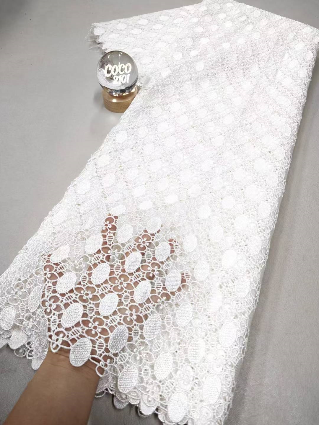 Tela de encaje de algodón con  - Embroidery Abaya reseña y precio