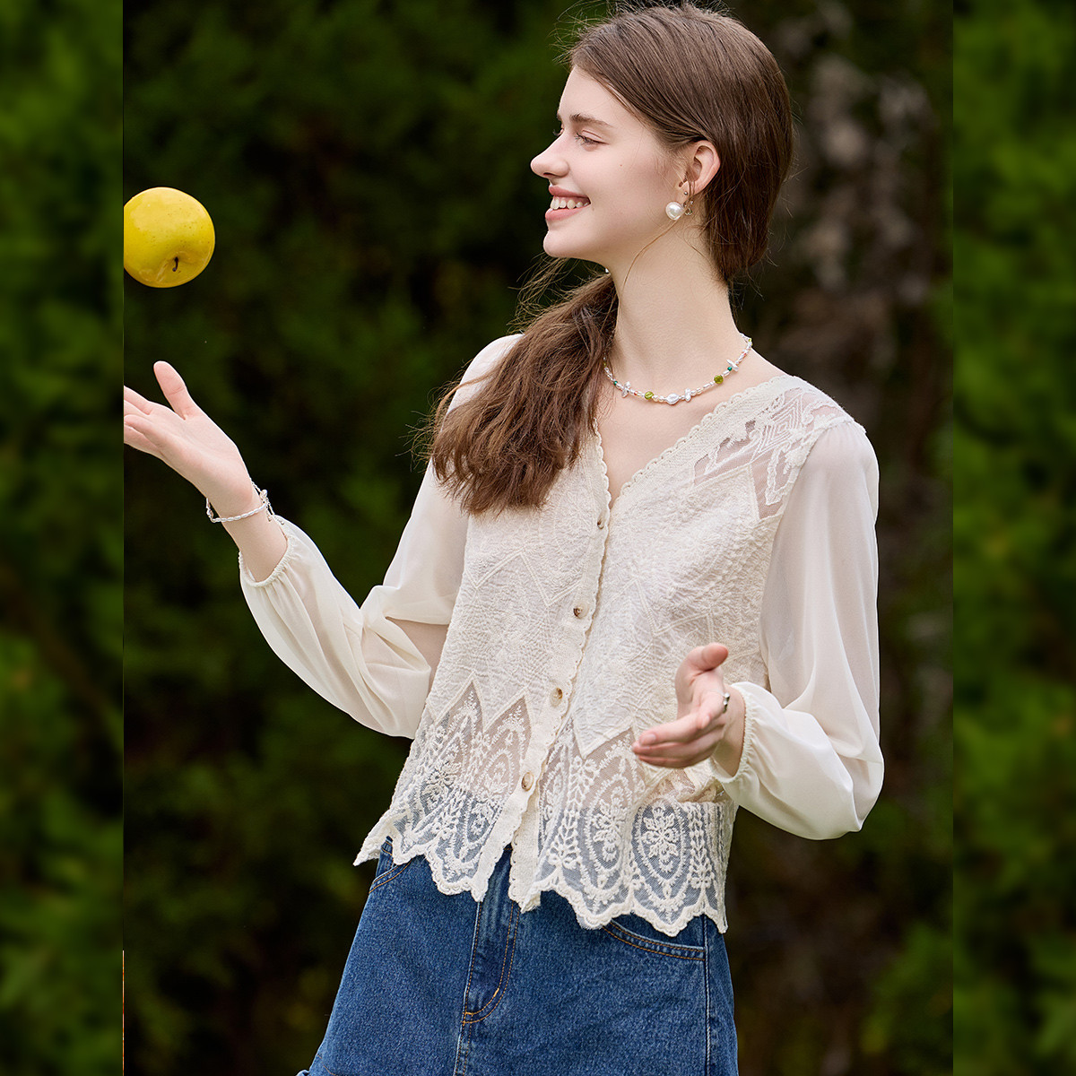 LOUIS YAO-cárdigan de encaje d - Embroidery Cardigan reseña y precio