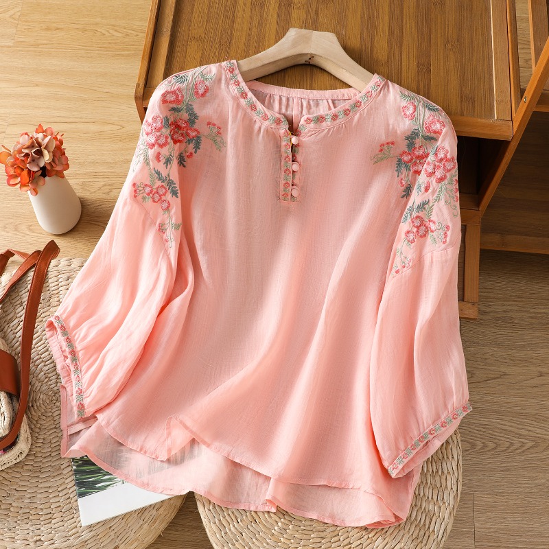 Ropa de mujer de estilo chino, - Embroidery On Shirt reseña y precio