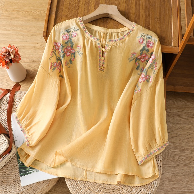 Ropa de mujer de estilo chino, - Embroidery On Shirt reseña y precio