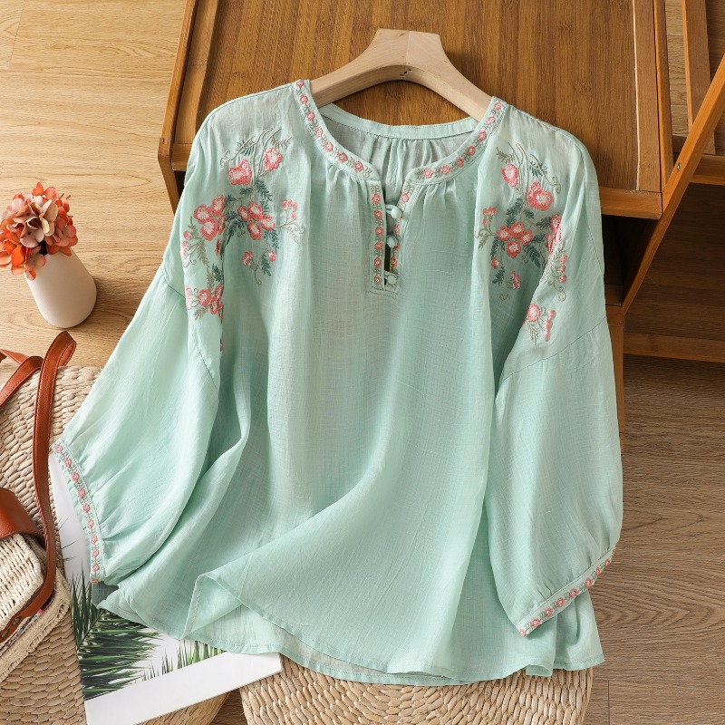Ropa de mujer de estilo chino, - Embroidery On Shirt reseña y precio