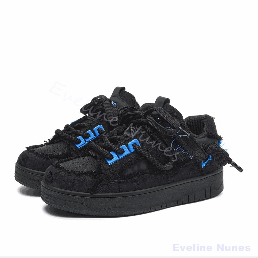 Zapatillas de plataforma negra - Embroidery Lace reseña y precio