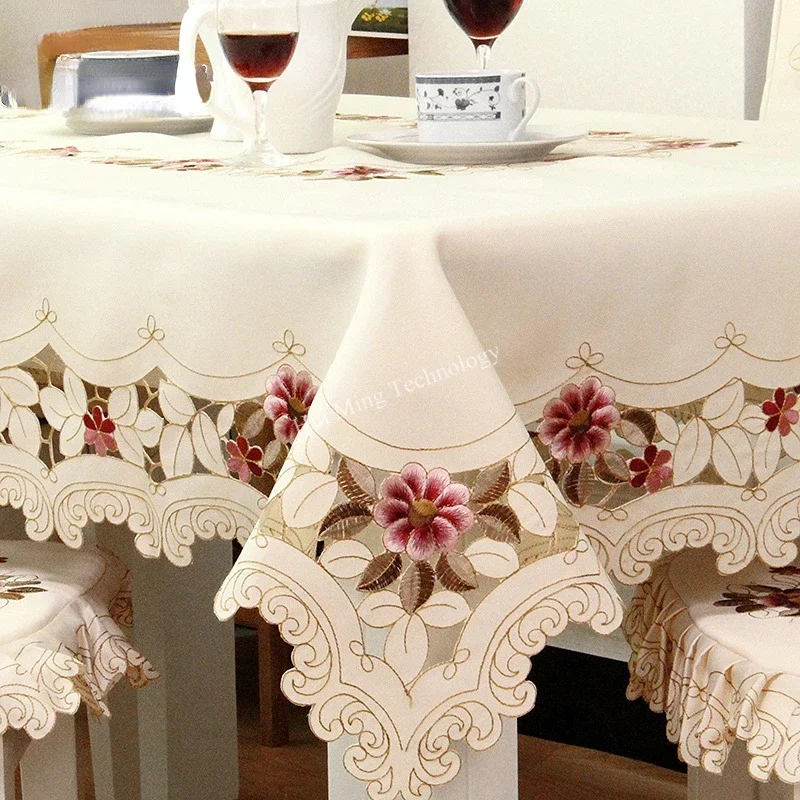 Mantel de comedor Beige grueso - Embroidery Xmas reseña y precio