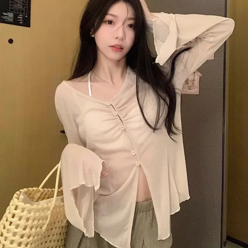 Blusa con mangas acampanadas t - Embroidery Fashion reseña y precio