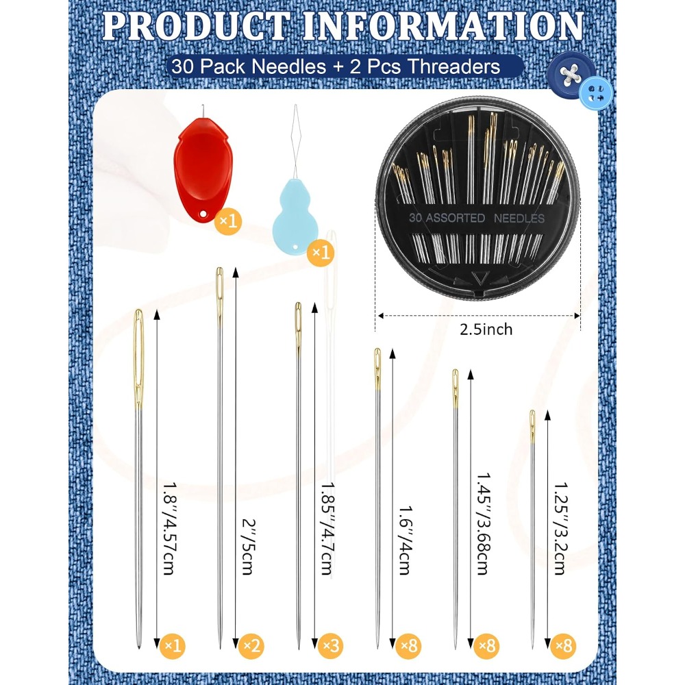 Juego de 30 Agujas de Coser a  - Embroidery Art reseña y precio