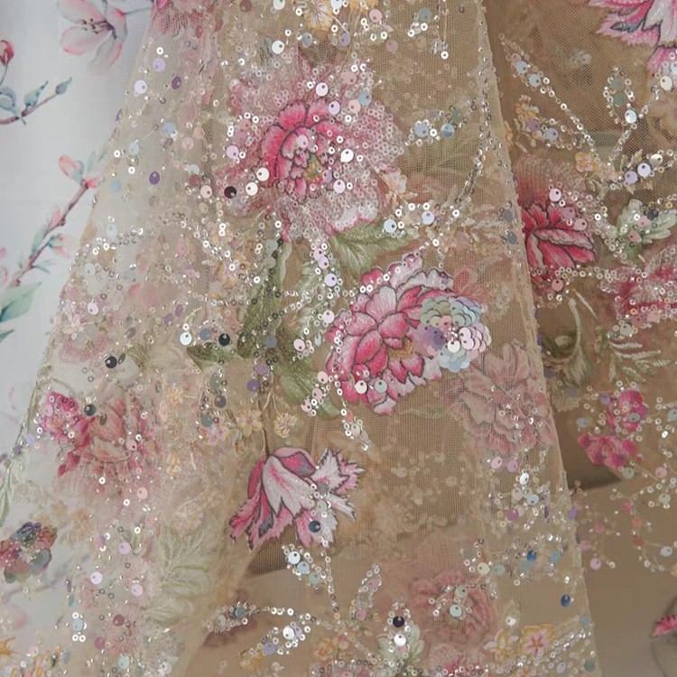 Tela de encaje de lujo con cue - Embroidery Abaya reseña y precio