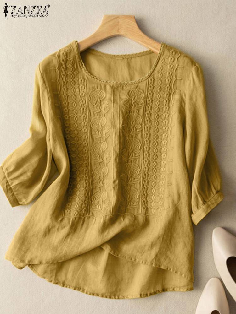 ZANZEA Blusas bordadas elegant - Embroidery On Shirt reseña y precio