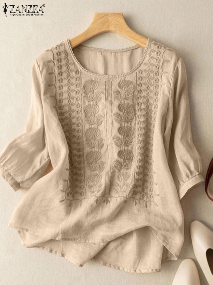 ZANZEA Blusas bordadas elegant - Embroidery On Shirt reseña y precio