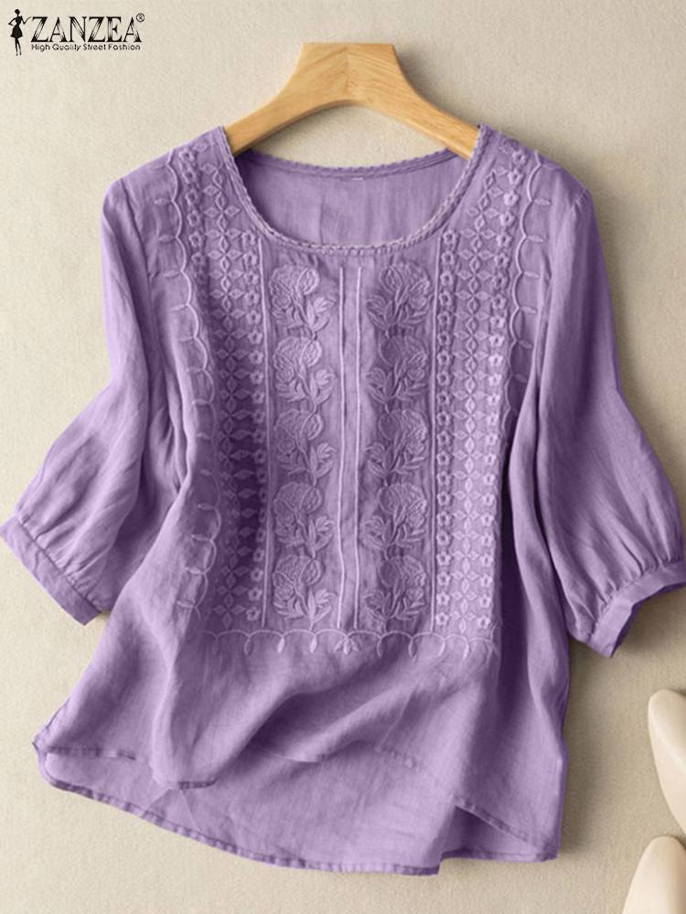 ZANZEA Blusas bordadas elegant - Embroidery On Shirt reseña y precio