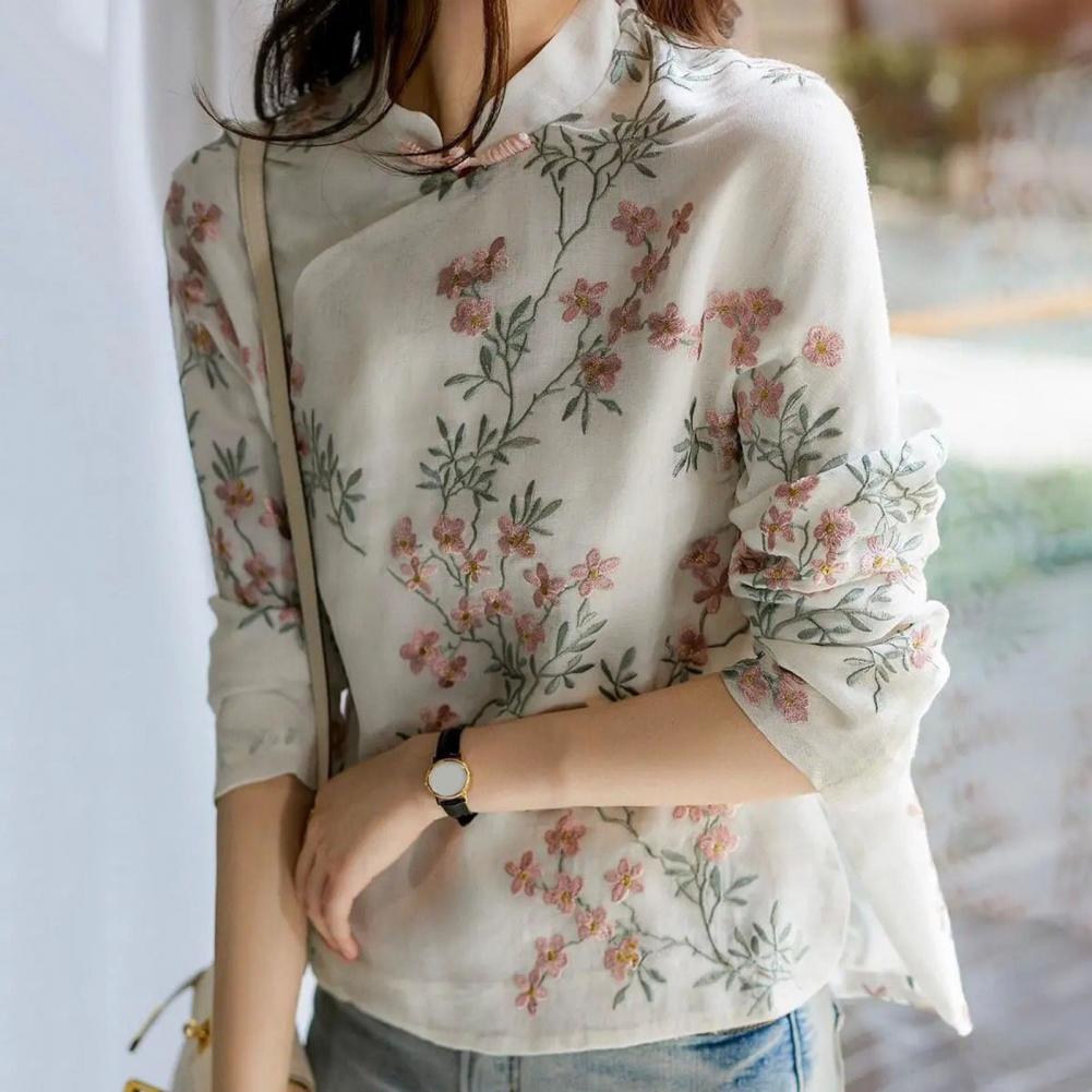 Camisa de mujer estilo chino b - Embroidery Cardigan reseña y precio