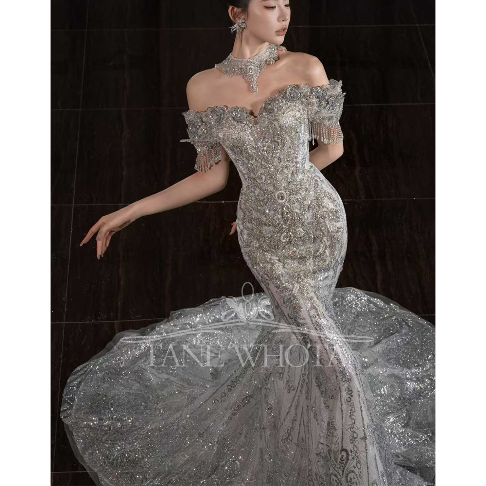 Sweetheart fuera del hombro bo - Embroidery Organza reseña y precio