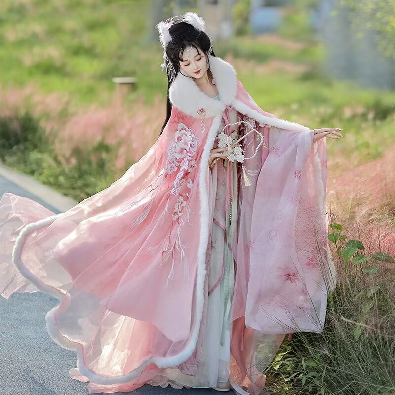 Vestido con capa Hanfu rosa y  - Embroidery Xmas reseña y precio