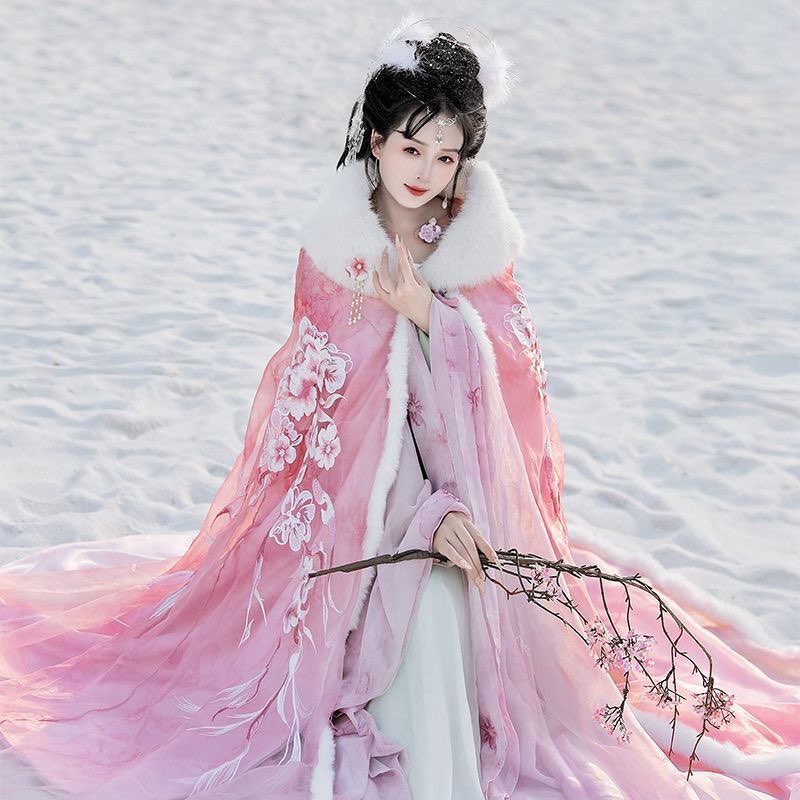 Vestido con capa Hanfu rosa y  - Embroidery Xmas reseña y precio