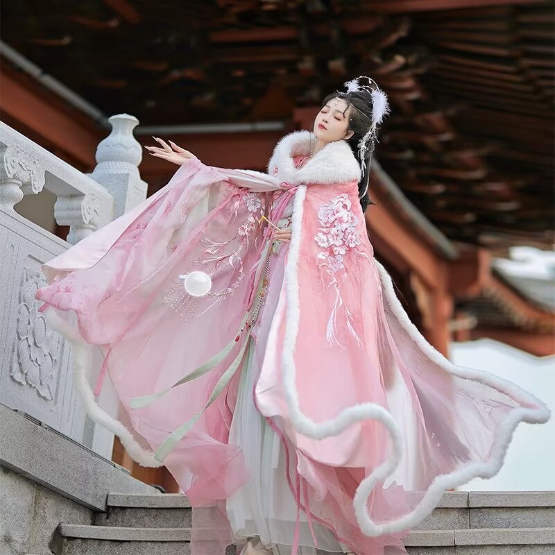 Vestido con capa Hanfu rosa y  - Embroidery Xmas reseña y precio