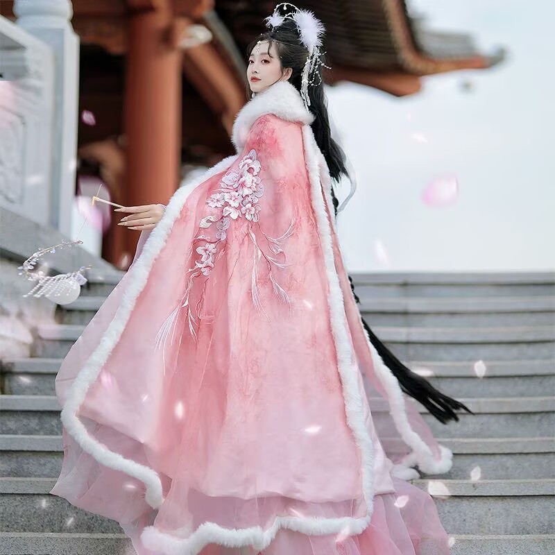 Vestido con capa Hanfu rosa y  - Embroidery Xmas reseña y precio